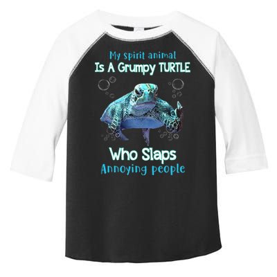 My Spirit Animal Is Grumpy Turtle Who Slaps Annoying People Toddler Fine Jersey T-Shirt