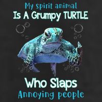 My Spirit Animal Is Grumpy Turtle Who Slaps Annoying People Microfiber Hand Towel