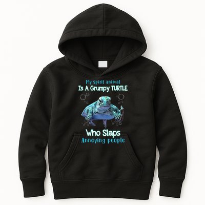 My Spirit Animal Is Grumpy Turtle Who Slaps Annoying People Kids Hoodie