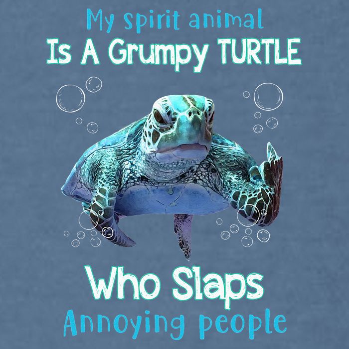 My Spirit Animal Is Grumpy Turtle Who Slaps Annoying People Garment-Dyed Sweatshirt