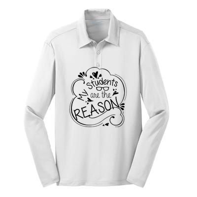 My Students Are The Reason Silk Touch Performance Long Sleeve Polo