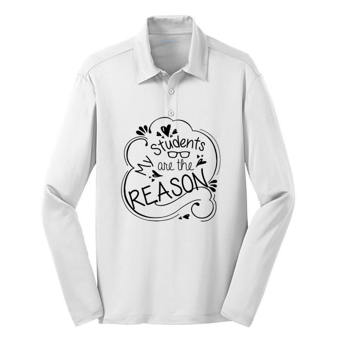 My Students Are The Reason Silk Touch Performance Long Sleeve Polo