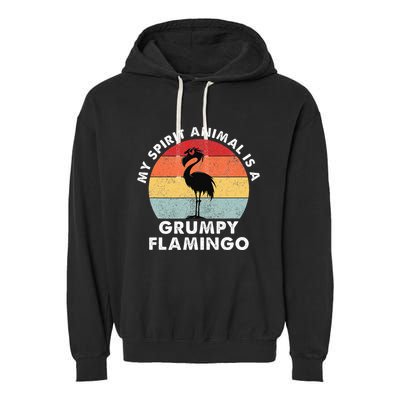 My Spirit Animal Is A Grumpy Flamingo Garment-Dyed Fleece Hoodie