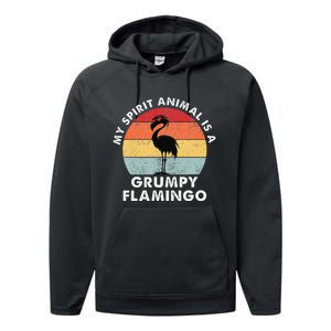 My Spirit Animal Is A Grumpy Flamingo Performance Fleece Hoodie