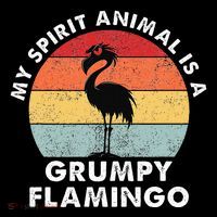 My Spirit Animal Is A Grumpy Flamingo Button
