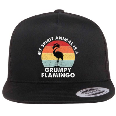 My Spirit Animal Is A Grumpy Flamingo Flat Bill Trucker Hat