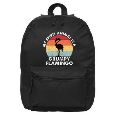 My Spirit Animal Is A Grumpy Flamingo 16 in Basic Backpack