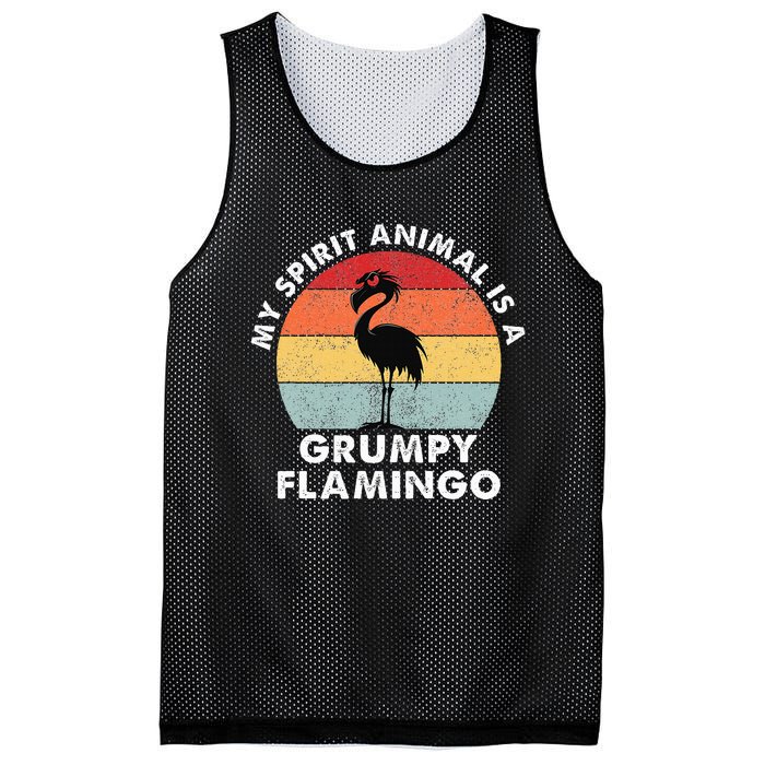 My Spirit Animal Is A Grumpy Flamingo Mesh Reversible Basketball Jersey Tank