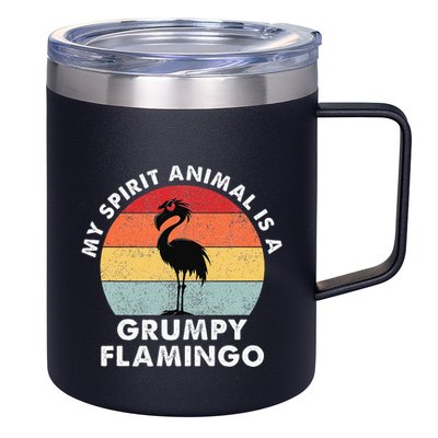 My Spirit Animal Is A Grumpy Flamingo 12oz Stainless Steel Coffee Mug