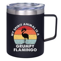 My Spirit Animal Is A Grumpy Flamingo 12oz Stainless Steel Coffee Mug