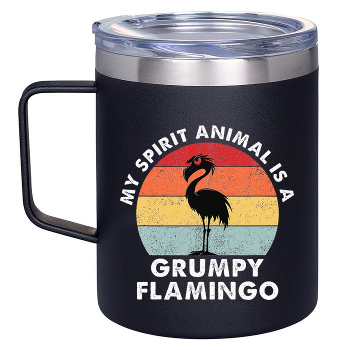 My Spirit Animal Is A Grumpy Flamingo 12oz Stainless Steel Coffee Mug