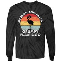 My Spirit Animal Is A Grumpy Flamingo Tie-Dye Long Sleeve Shirt