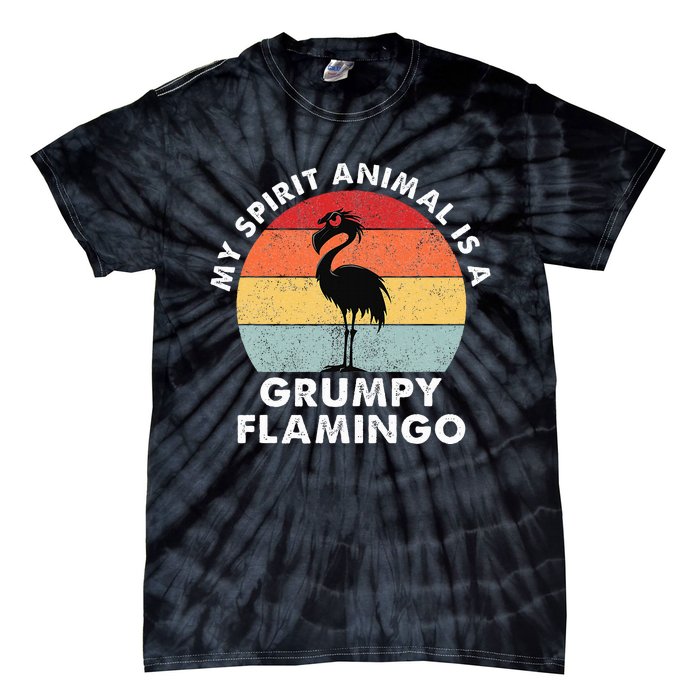 My Spirit Animal Is A Grumpy Flamingo Tie-Dye T-Shirt