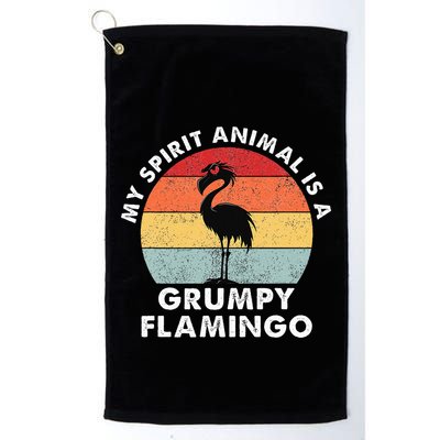 My Spirit Animal Is A Grumpy Flamingo Golf Towel