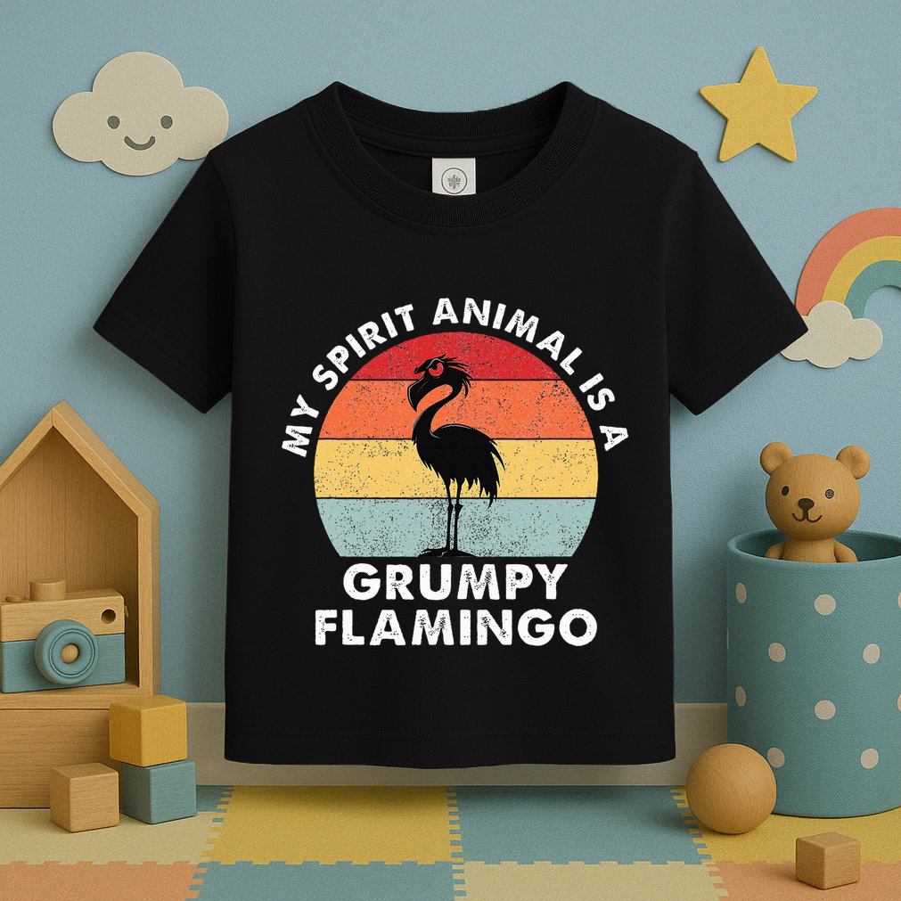 My Spirit Animal Is A Grumpy Flamingo Toddler T-Shirt