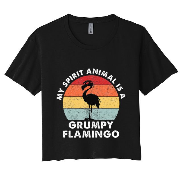 My Spirit Animal Is A Grumpy Flamingo Crop Top
