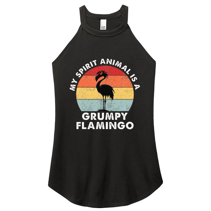 My Spirit Animal Is A Grumpy Flamingo Women's Perfect Tri Rocker Tank