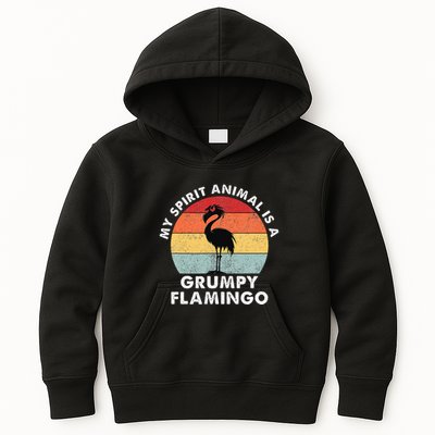 My Spirit Animal Is A Grumpy Flamingo Kids Hoodie