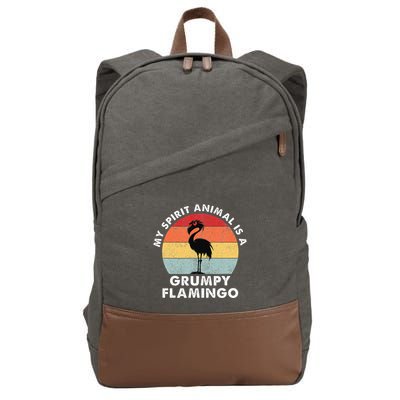 My Spirit Animal Is A Grumpy Flamingo Cotton Canvas Backpack