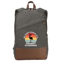 My Spirit Animal Is A Grumpy Flamingo Cotton Canvas Backpack