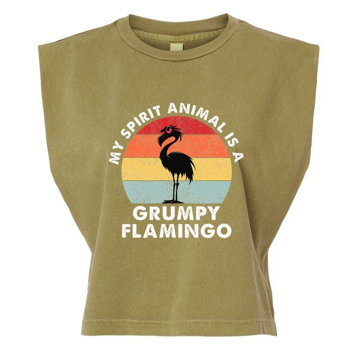 My Spirit Animal Is A Grumpy Flamingo Garment-Dyed Women's Muscle Tee