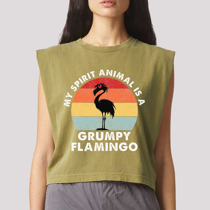 My Spirit Animal Is A Grumpy Flamingo Garment-Dyed Women's Muscle Tee