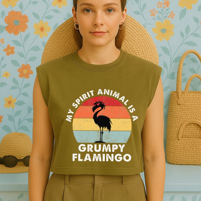 My Spirit Animal Is A Grumpy Flamingo Garment-Dyed Women's Muscle Tee