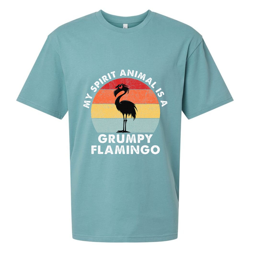 My Spirit Animal Is A Grumpy Flamingo Sueded Cloud Jersey T-Shirt