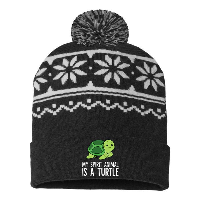 My Spirit Animal Is A Turtle Love Turtles USA-Made Snowflake Beanie