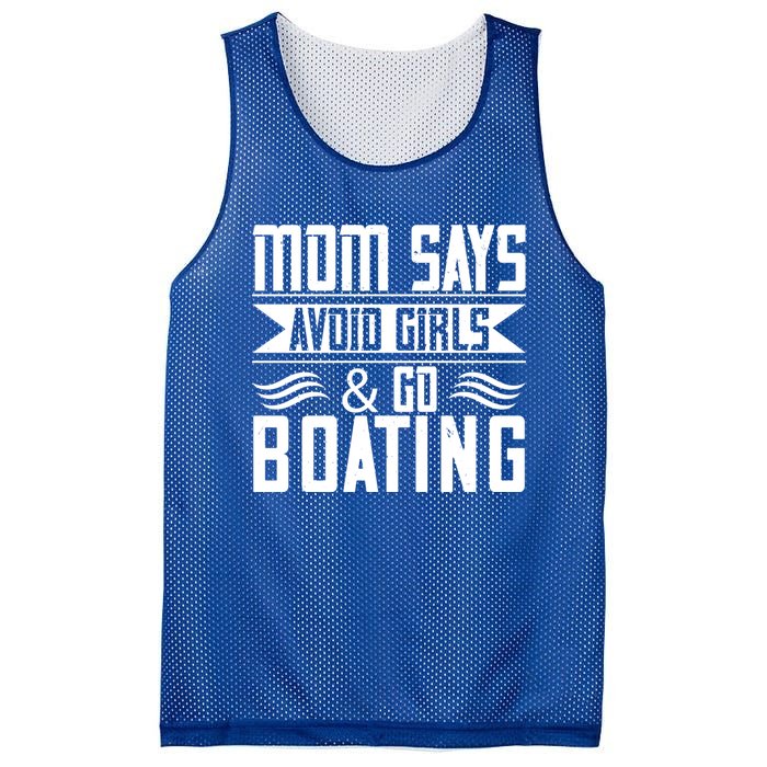 Mom Says Avoid And Go Boating Gift Funny Boating Lover Gift Mesh Reversible Basketball Jersey Tank