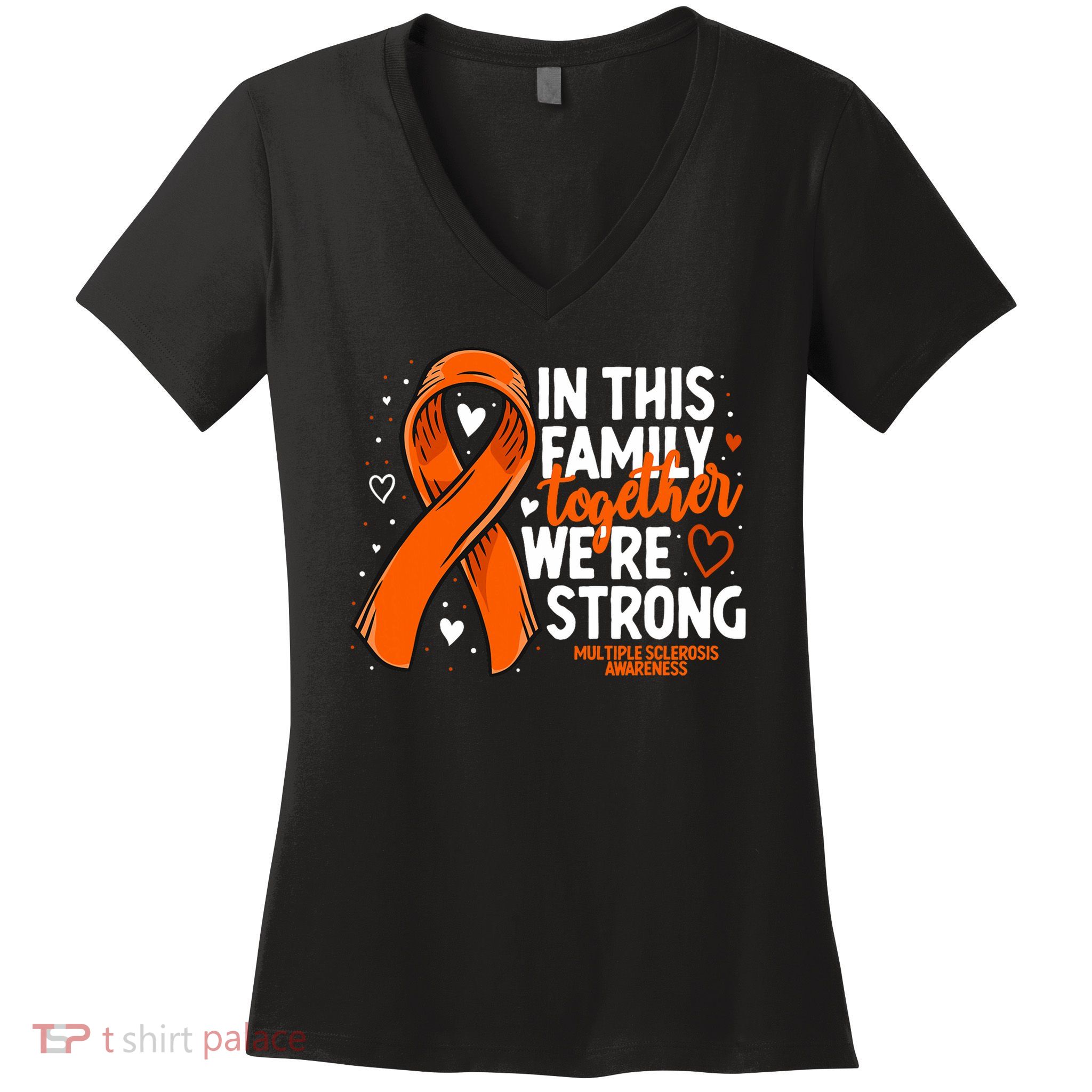 Multiple Sclerosis Awareness Family Support Ms Awareness Women's V-Neck T-Shirt