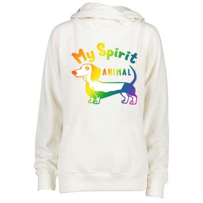 My Spirit Animal Is The Dachshund Gift For Doxie Lovers Gift Womens Funnel Neck Pullover Hood