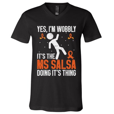 Multiple Sclerosis Awareness Ms V-Neck T-Shirt
