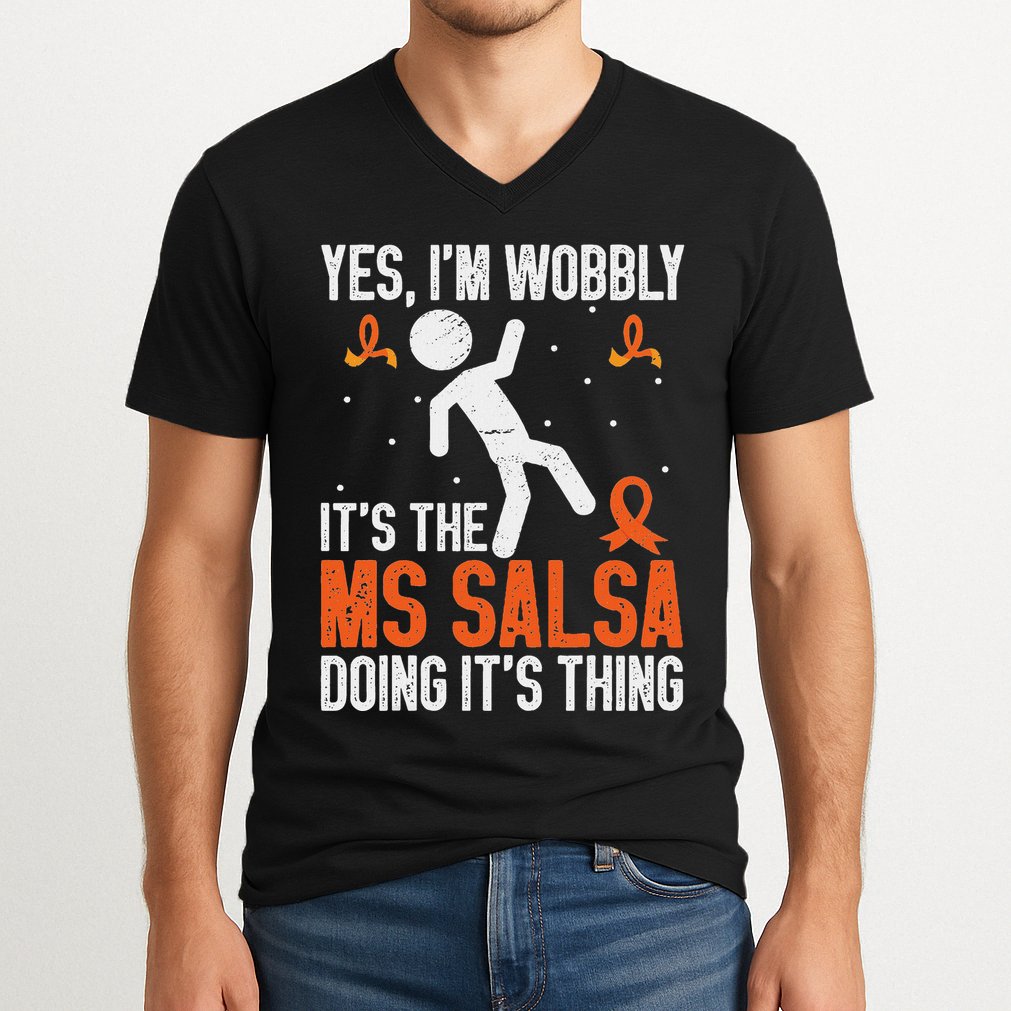 Multiple Sclerosis Awareness Ms V-Neck T-Shirt