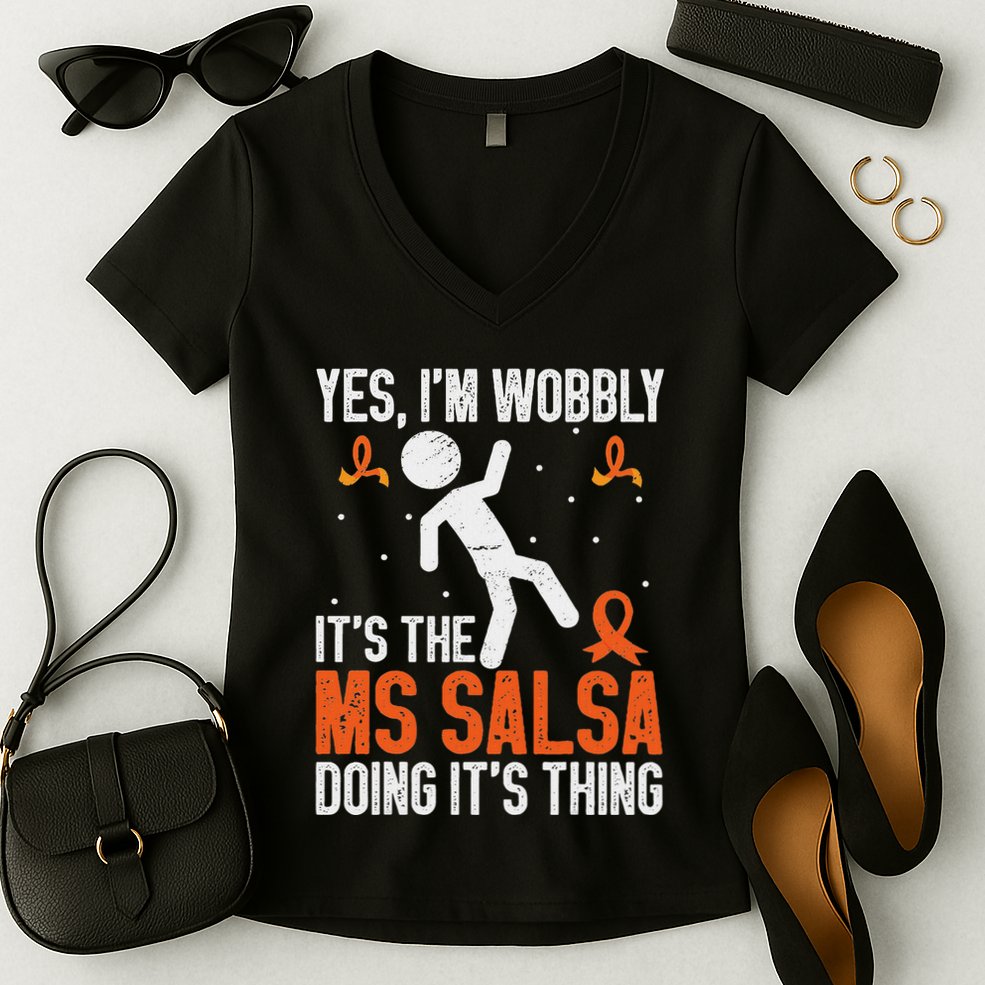 Multiple Sclerosis Awareness Ms Women's V-Neck T-Shirt
