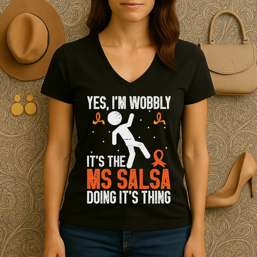 Multiple Sclerosis Awareness Ms Women's V-Neck T-Shirt