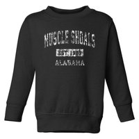 Muscle Shoals Alabama Al Vintage Sports Established Design Toddler Sweatshirt