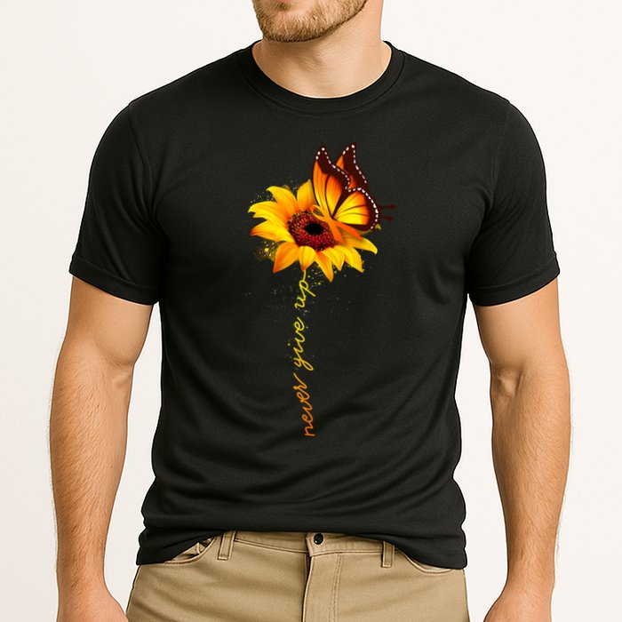 Multiple Sclerosis Awareness Sunflower Butterfly Cooling Performance Crew T-Shirt