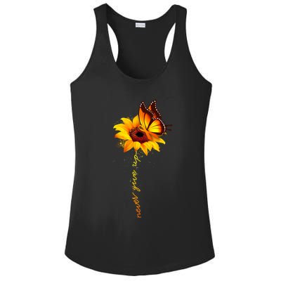 Multiple Sclerosis Awareness Sunflower Butterfly Ladies PosiCharge Competitor Racerback Tank