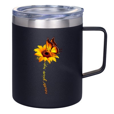 Multiple Sclerosis Awareness Sunflower Butterfly 12oz Stainless Steel Coffee Mug