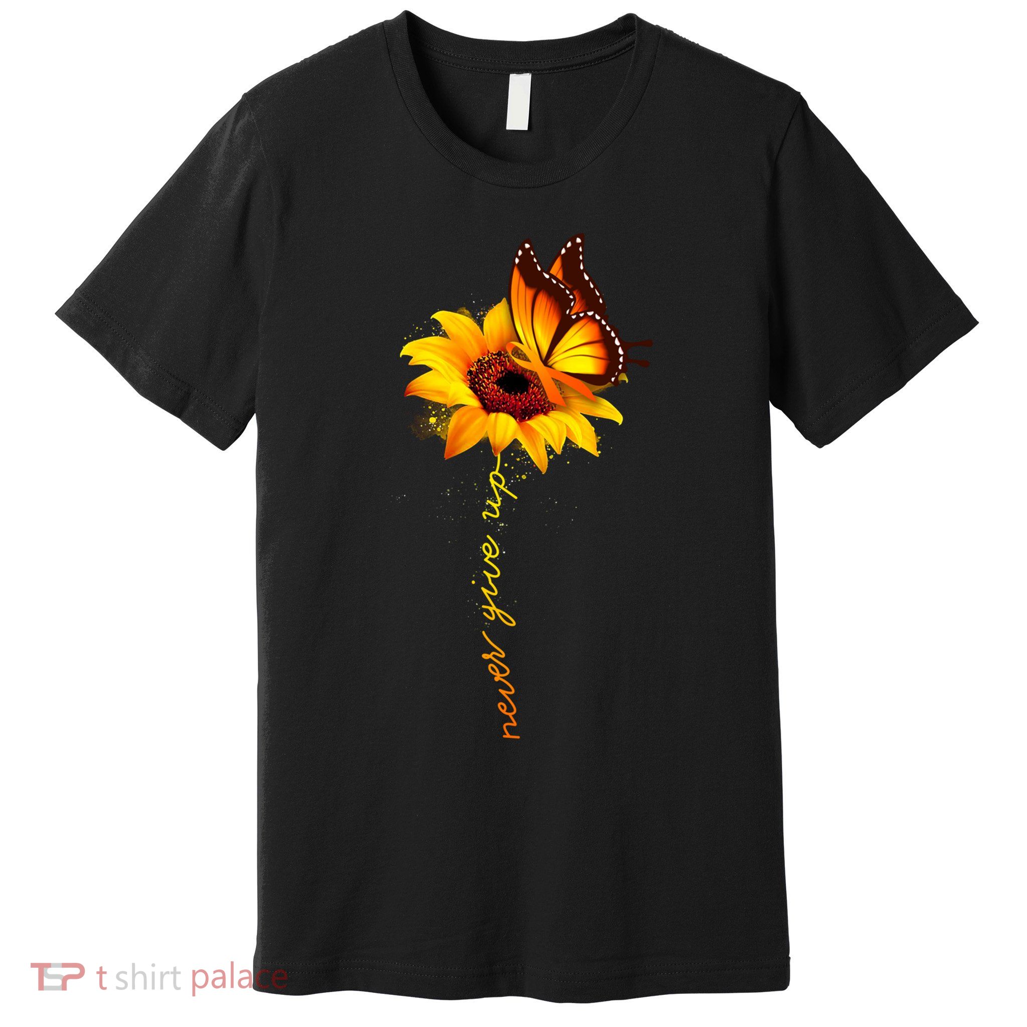 Multiple Sclerosis Awareness Sunflower Butterfly Premium T-Shirt