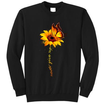 Multiple Sclerosis Awareness Sunflower Butterfly Tall Sweatshirt