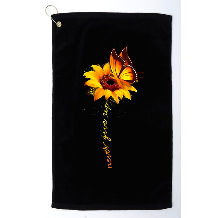 Multiple Sclerosis Awareness Sunflower Butterfly Golf Towel