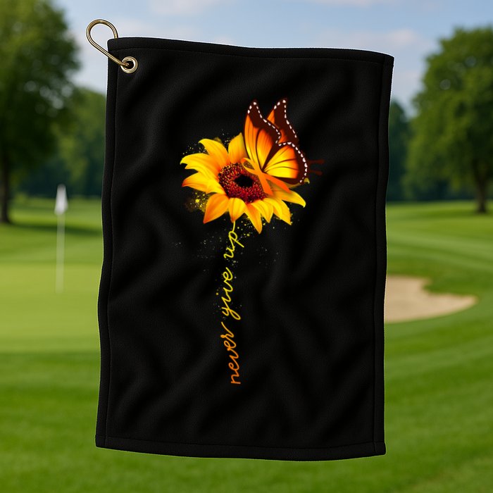 Multiple Sclerosis Awareness Sunflower Butterfly Golf Towel