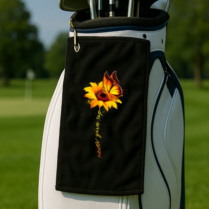 Multiple Sclerosis Awareness Sunflower Butterfly Golf Towel