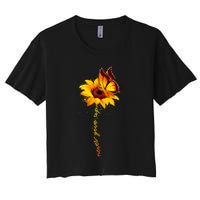 Multiple Sclerosis Awareness Sunflower Butterfly Women's Crop Top Tee