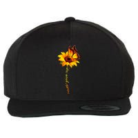 Multiple Sclerosis Awareness Sunflower Butterfly Wool Snapback Cap