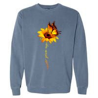 Multiple Sclerosis Awareness Sunflower Butterfly Garment-Dyed Sweatshirt