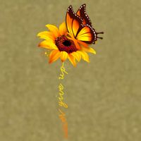 Multiple Sclerosis Awareness Sunflower Butterfly Garment-Dyed Women's Muscle Tee