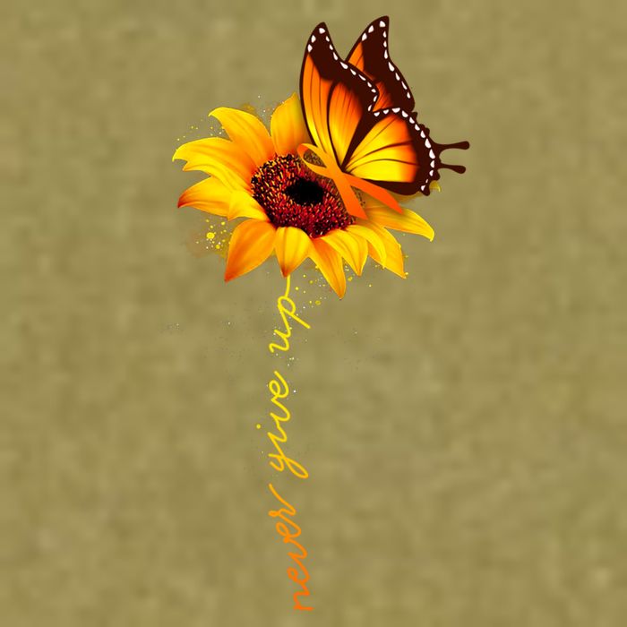 Multiple Sclerosis Awareness Sunflower Butterfly Garment-Dyed Women's Muscle Tee